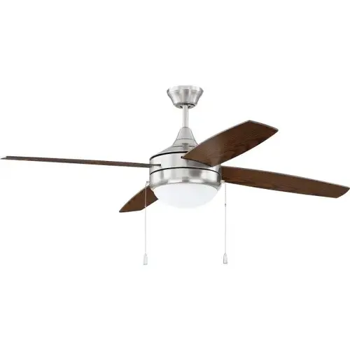 Phaze 52 In. 4-Blade Led Ceiling Fan W/ Light (Polished Nickel)