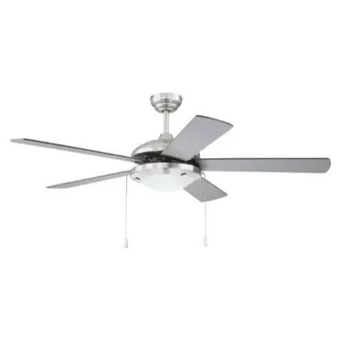 Nikia 52 In. 5-Blade Incandescent Ceiling Fan W/ Light (Silver)