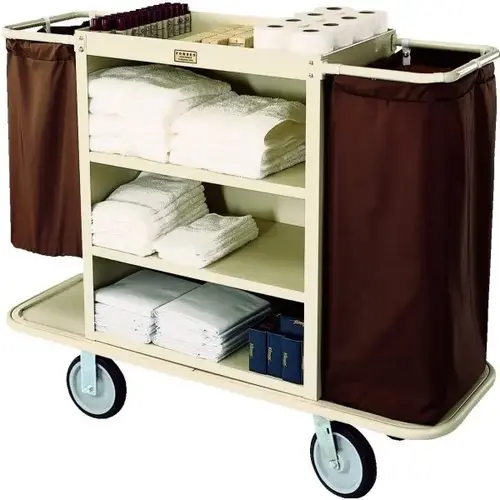 3 Shelf Housekeeping Cart Beige