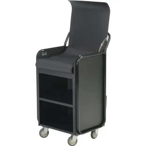 Tiliter-N-Roll Aluminum Housekeeping Cart Black