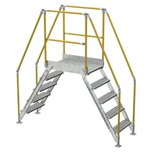 Galvanized Cross-Over Ladder 91.5x92.15 Inch 5 Step