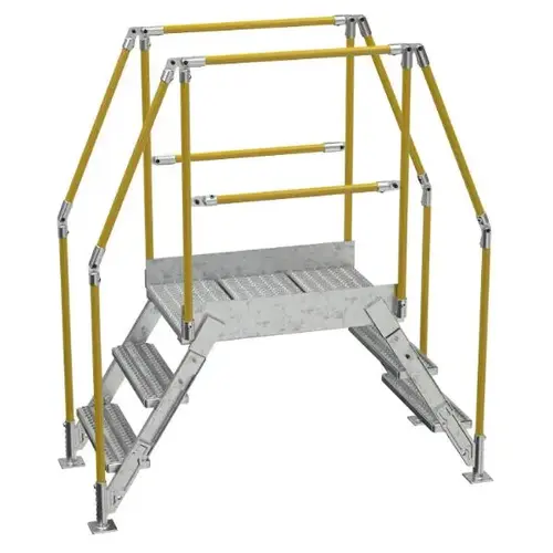 Galvanized Cross-Over Ladder 66.5x72.15 In 3 Step