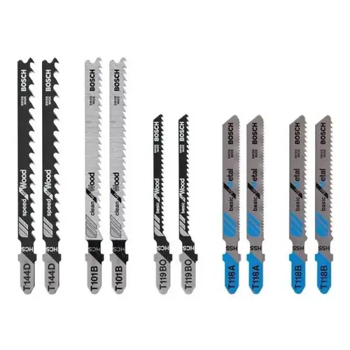 10-Piece T-Shank Jigsaw Blade Assortment