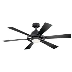 Kichler 300241DBK Iras 52 In. 6-Blade Led Ceiling Fan W/ Light (Black)
