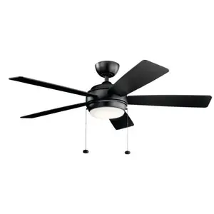 Kichler 330174SBK Starkk 52 In. LED Ceiling Fan W/ Light (Silver/Black)
