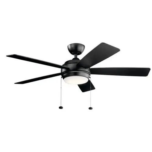Starkk 52 In. LED Ceiling Fan W/ Light (Silver/Black)