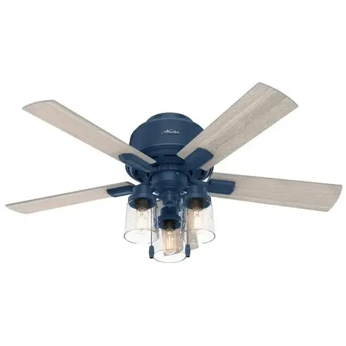 Hartland 44 In. Low Profile Ceiling Fan W/ Light (Indigo Blue)