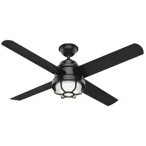 HUNTER FAN 55086 Searow 54 In. Ceiling Fan W/ Light (Black)