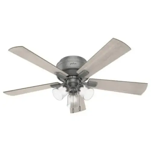 Crestfield 52 In. Low Profile Ceiling Fan W/ Light (Silver)