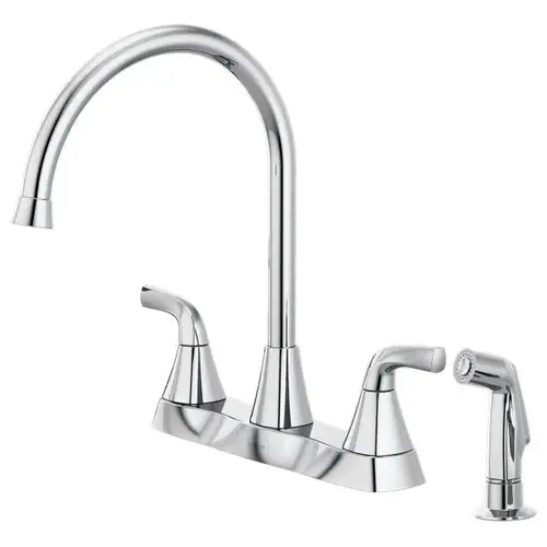 Two Handle Kitchen Faucet Fits 4-Hole Chrome Two Handle Kitchen Faucet Fits 4-Hole Chrome