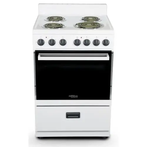 White 24" Single Oven Electric Range With 4 Burners White 24" Single Oven Electric Range With 4 Burners