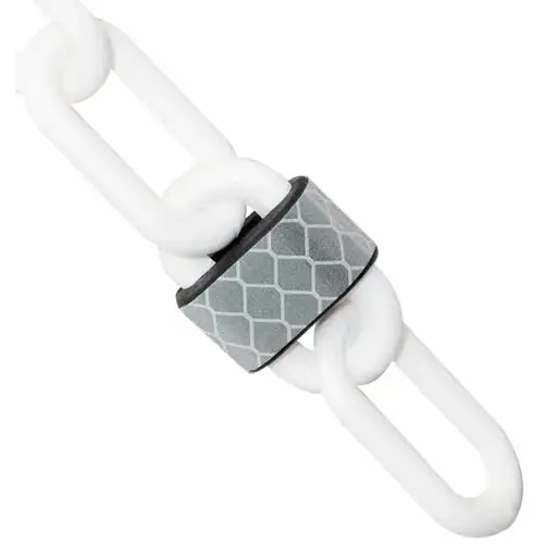 2 Inch X 100 Feet White Reflective Plastic Barrier Chain 2 Inch X 100 Feet White Reflective Plastic Barrier Chain