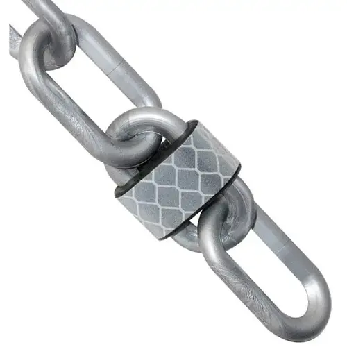 Reflector Rope Chain MR CHAIN 52008-25 2 Inch X 25 Feet Silver Reflective Plastic Barrier ...