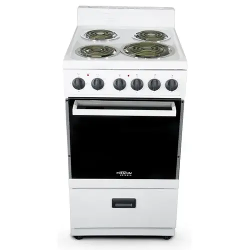 White 20" Single Oven Electric Range With 4 Burners