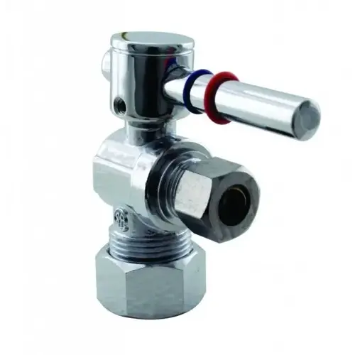 Quarter-Turn Lever Handle Angle Stop Valve, Chrome
