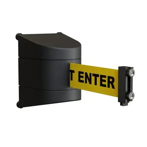 Black Plastic 15 ft Magnetic Wall Mount Caution-Do Not Enter Belt