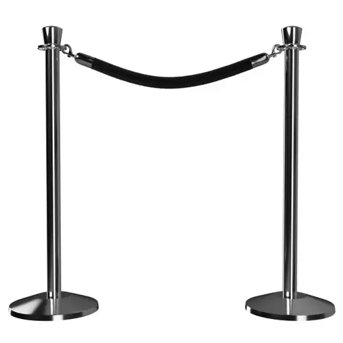 Crown Top Sloped Base Stanchion Polished Stainless Steel