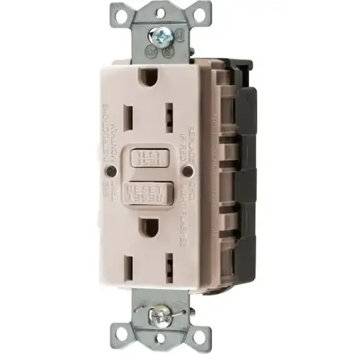 Snapconnect 15 Amp 125 Volt Commercial Tamper-Resistant Self-Test Gfci Receptacle (Light Almond)