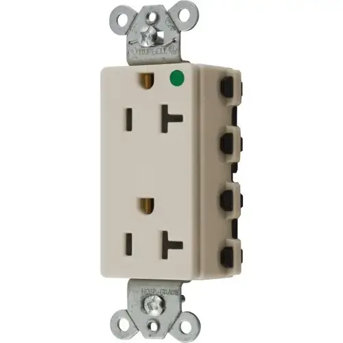 Snap-On 20 Amp 125 Volt Hospital-Grade Decorator Snapconnect Duplex Standard Outlet (Light Almond)
