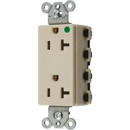 Snap-On 20 Amp 125 Volt Hospital-Grade Snapconnect Decorator Duplex Standard Outlet (Ivory)