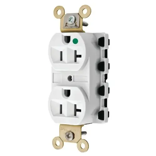 Snap-On 20 Amp 125 Volt Hospital-Grade Snapconnect Duplex Standard Outlet (White)