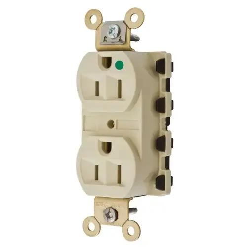 Snap-On 15 Amp 125 Volt Hospital-Grade Snapconnect Duplex Standard Outlet (Ivory)