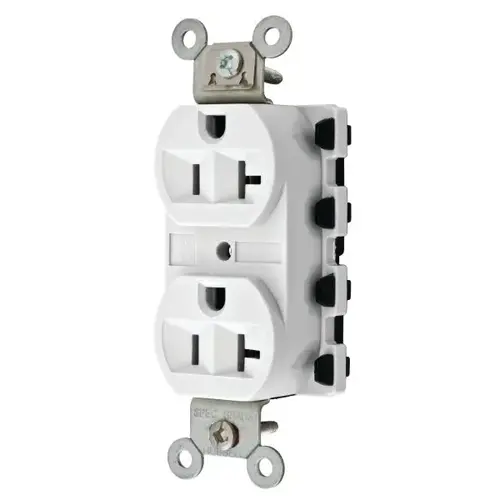 Snap-On 20 Amp 125 Volt Extra Heavy Duty Snapconnect Duplex Standard Outlet (White) Snap-On 20 Amp 125 Volt Extra Heavy Duty Snapconnect Duplex Standard Outlet (White)