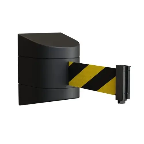 Black Plastic 15 ft Fixed Wall Mount Yellow & Black Diagonal Belt