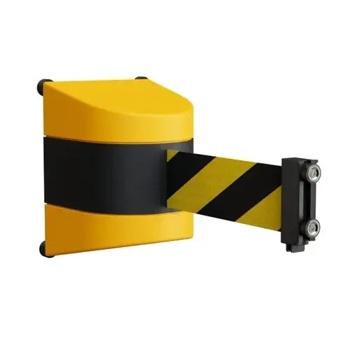 Plastic 30 ft Magnetic Wall Mount Yellow & Black Diagonal Belt