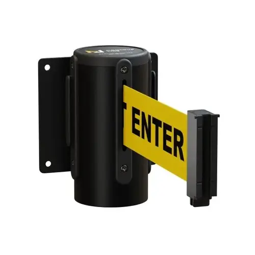 11 ft Black Steel Fixed Wall Mount -Caution - Do Not Enter Belt
