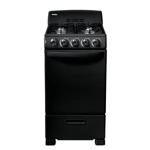 Danby Products DR202BGLP 20 In. 2.3 Cu. Ft. 4 Burner Gas Freestanding Range, Manual Clean, Black, ADA