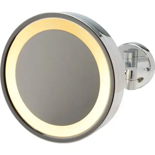 9-1/2" Wall Mount Mirror With Halo Light, Direct Wire, Chrome