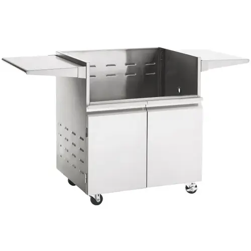 30 In. Newport Stainless Steel Cart W/ Wheels And Side Shelves 30 In. Newport Stainless Steel Cart W/ Wheels And Side Shelves