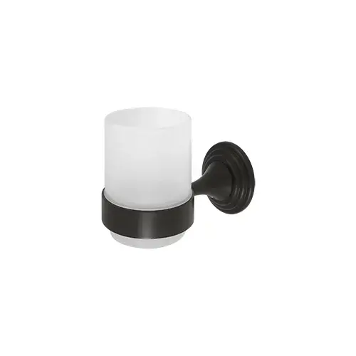 Tumbler Holder with Frosted Glass, 98C Series, Solid Brass Oil Rubbed Bronze Tumbler Holder with Frosted Glass, 98C Series, Solid Brass Oil Rubbed Bronze