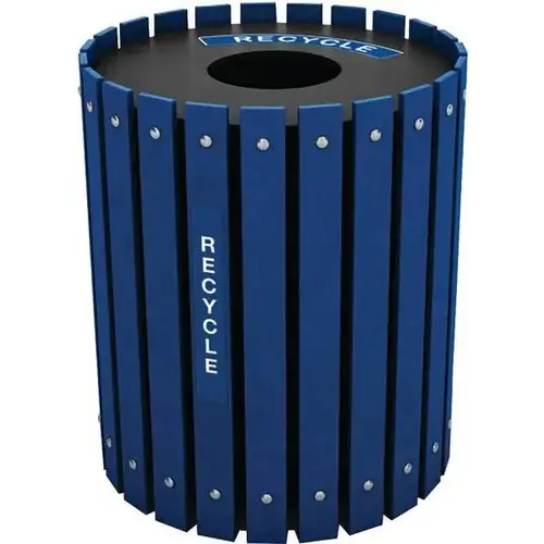 32 Gal. Round Recycle Bin (Navy Blue) 32 Gal. Round Recycle Bin (Navy Blue)