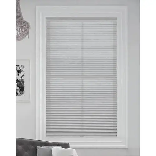 Simply 38 In. X 48 In. Sheen Cordless Light Filtering Single Cell Poly Shade (Gray)