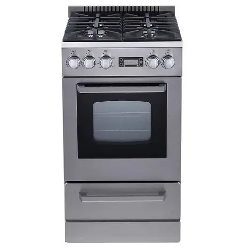 Elite Series 20 In. 2.1 Cu. Ft. 4 Burner Gas Freestanding Range, Manual Clean, Stainless Steel, ADA