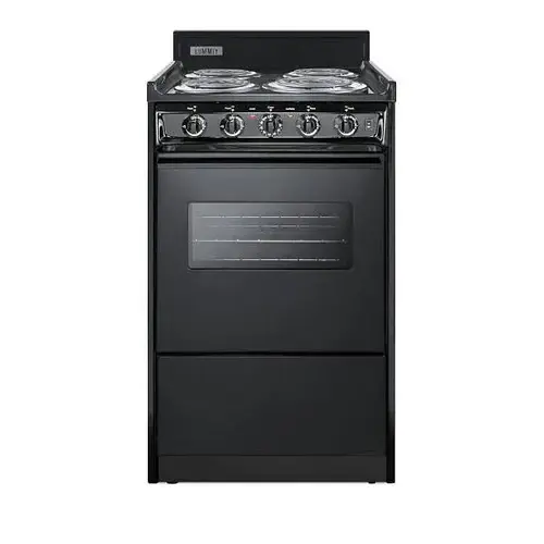 Summit Appliance TEM110CW 20 Inch Wide 220v Electric Range In Black ...