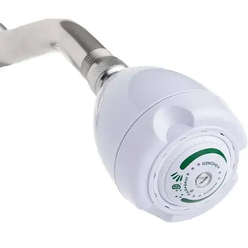 Earth Spa 3 Spray Setting 2.0 GPM Fixed Mount Showerhead In White