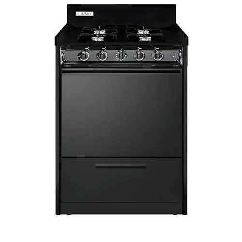 24 In. 2.9 Cu. Ft. 4 Burner Gas Freestanding Range, Manual Clean, Black, ADA 24 In. 2.9 Cu. Ft. 4 Burner Gas Freestanding Range, Manual Clean, Black, ADA