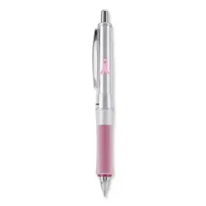 Pilot 36192 Dr. Grip Breast Cancer Awareness Pen Medium Black Ink Silver/Pink Barrel