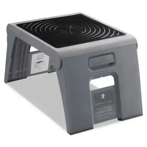 Folding Step Stool, 300lb Cap, 14w X 11 1/4d X 9 3/4h, Slate