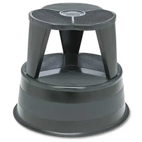 Kik-Step Steel Step Stool, 350 Lb Cap, 16" Dia. X 14 1/4h, Black