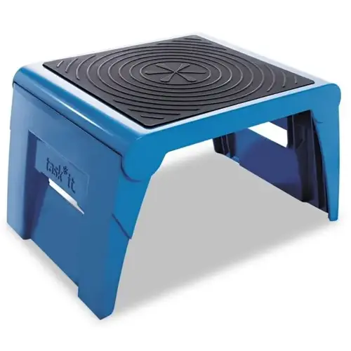 Folding Step Stool, 300lb Cap, 14w X 11 1/4d X 9 3/4h, Blue