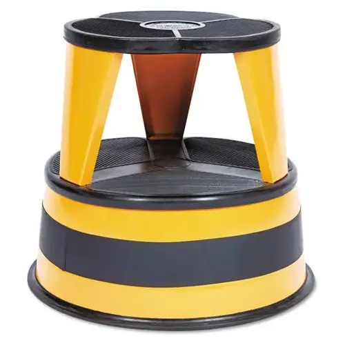 Kik-Step Steel Step Stool, 350 Lb Cap, 16" Dia. X 14 1/4h, Orange