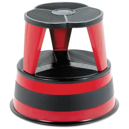 Kik-Step Steel Step Stool, 350 Lb Cap, 16" Dia. X 14 1/4h, Red