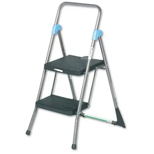 Commercial 2-Step Folding Stool (Gray)