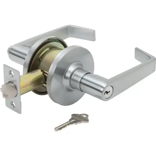 530075 Entry Bridgeport Lever, 2.75" Backset, Grade 2, Satin Chrome 530075 Entry Bridgeport Lever, 2.75" Backset, Grade 2, Satin Chrome