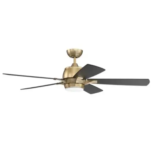 Stellar 52 In. 5-Blade Led Ceiling Fan W/ Light (Brown)