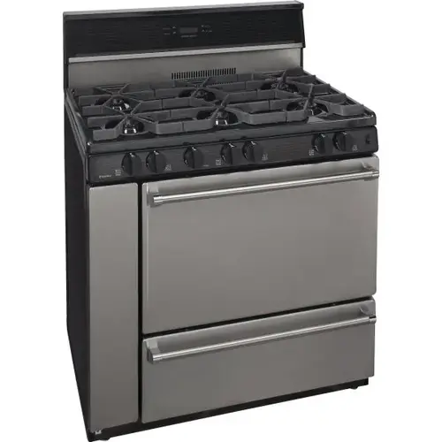 Premier 36 In. 3.9 Cu. Ft. 6 Burner Grate Gas Freestanding Range W/Window, Manual Clean, Stainless Steel, ADA Premier 36 In. 3.9 Cu. Ft. 6 Burner Grate Gas Freestanding Range W/Window, Manual Clean, Stainless Steel, ADA